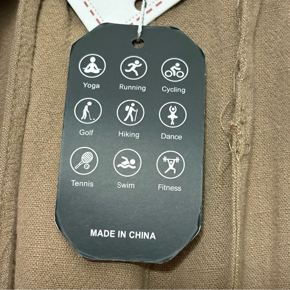 Women's Wide Leg Tan Linen Blend Pants NWT - Picture 5 of 13